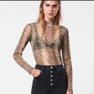 AllSaints Fransecso snakeskin long sleeve NWT.